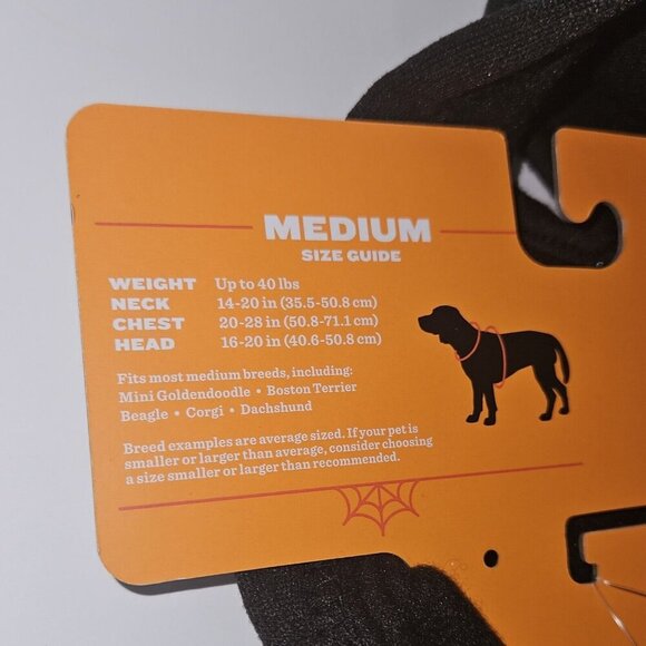 NEW Glow Skeleton Dog Pet Halloween Costume Size Medium (Up to 40 lbs) Black - Picture 6 of 8